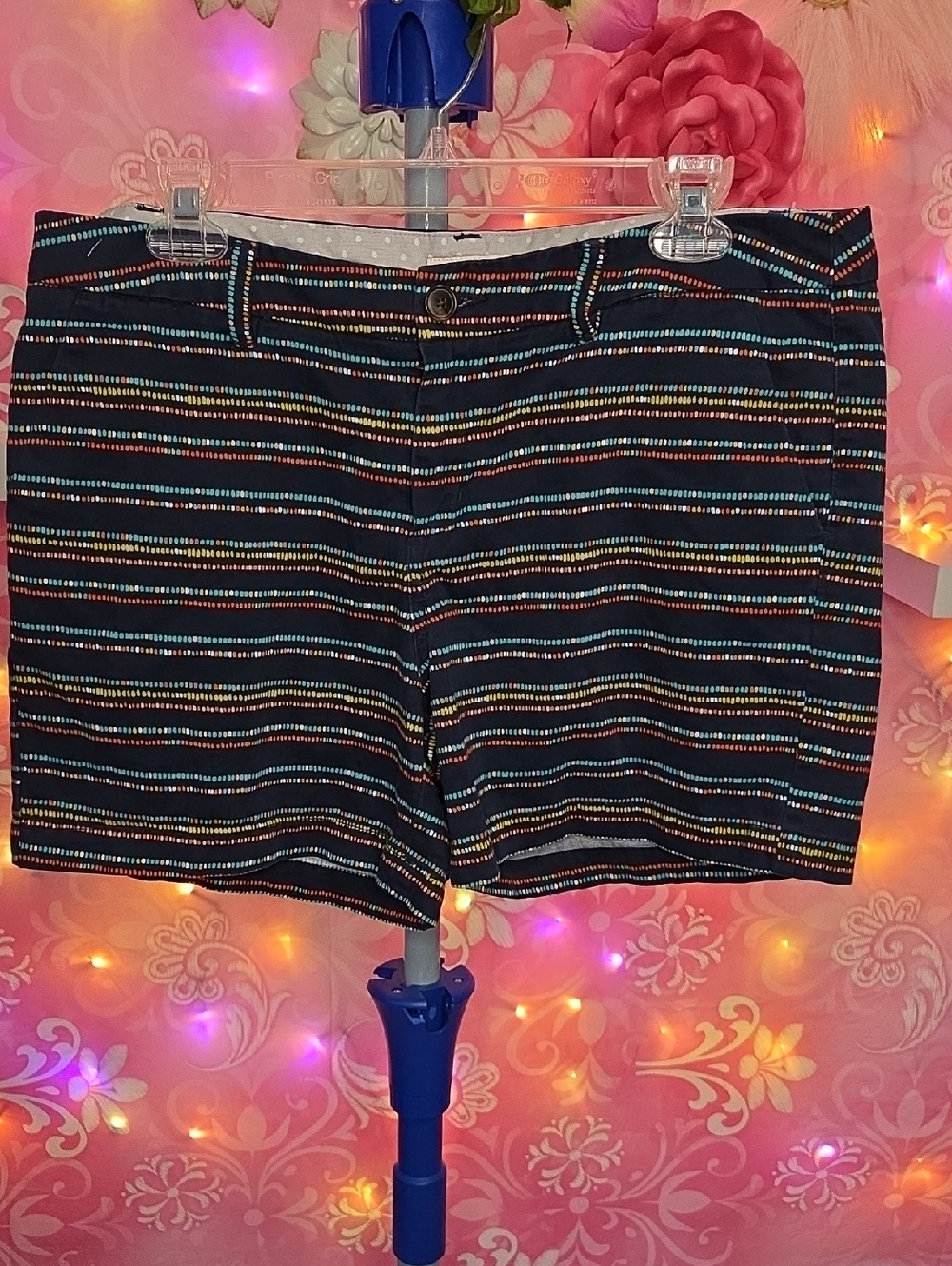 Merona blue Multicolor Striped Bermuda Shorts